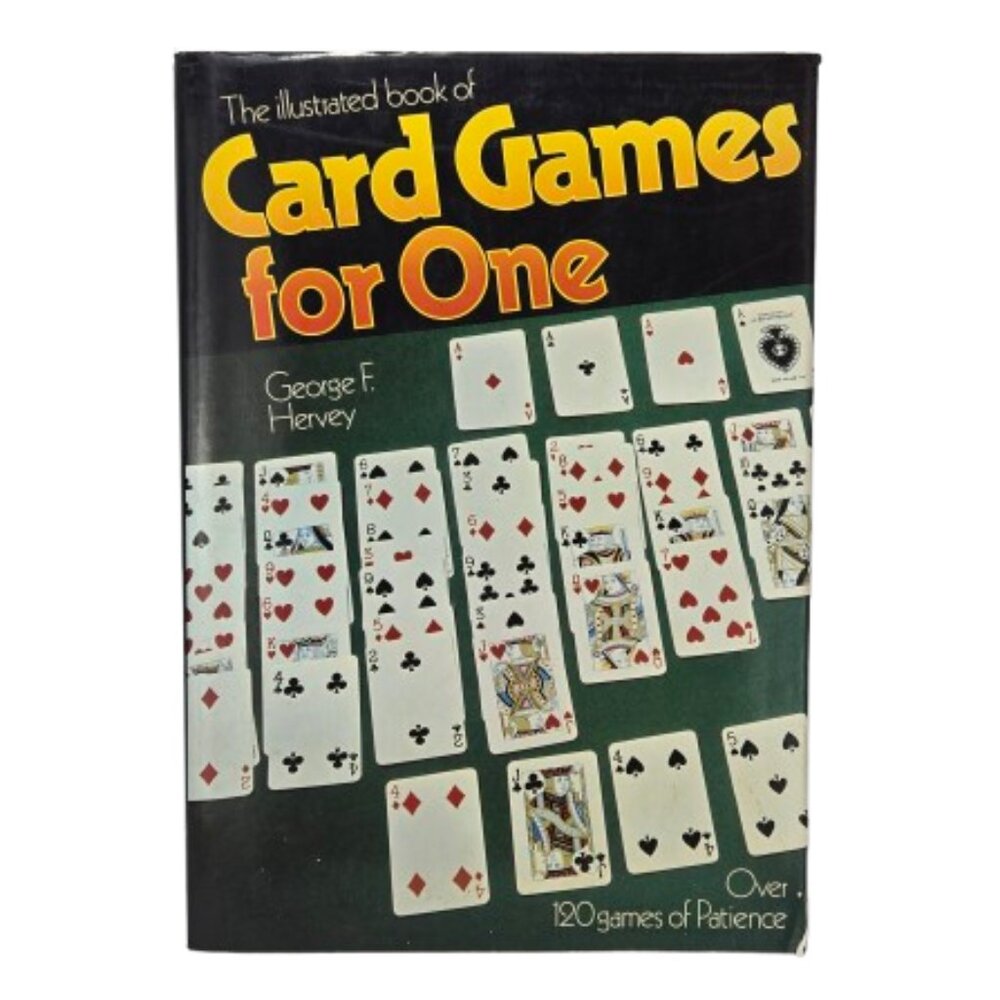 Vintage 1977 Card Games for One by George Hervey Hardcover Solitare Patience